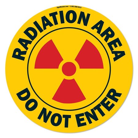 SIGNMISSION Radiation Area 16in Non-Slip Floor Marker, 3PK, 16 in L, 16 in H, FD-C-16-3PK-99901 FD-C-16-3PK-99901